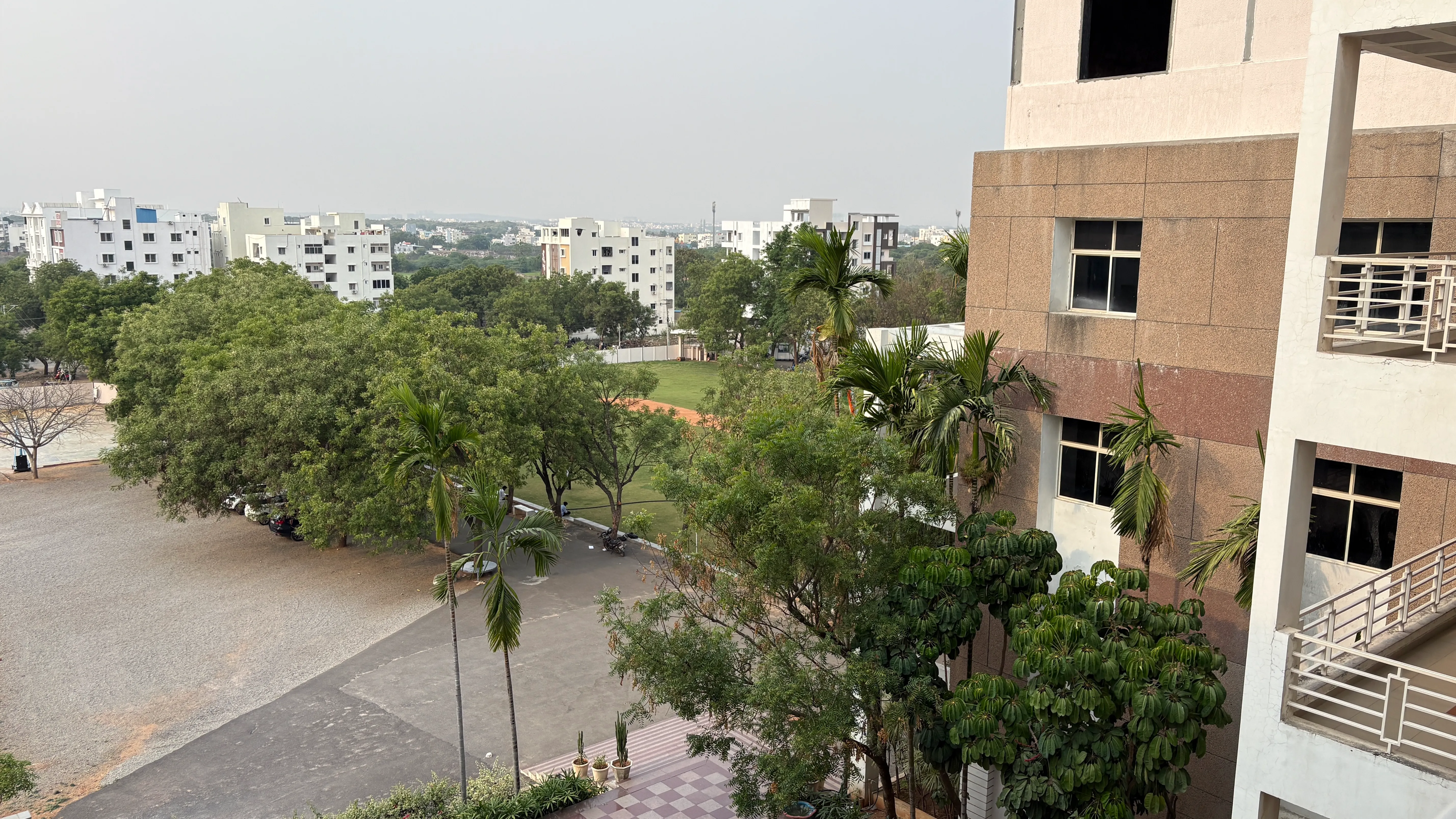 Student activity and campus common areas near cafeteria